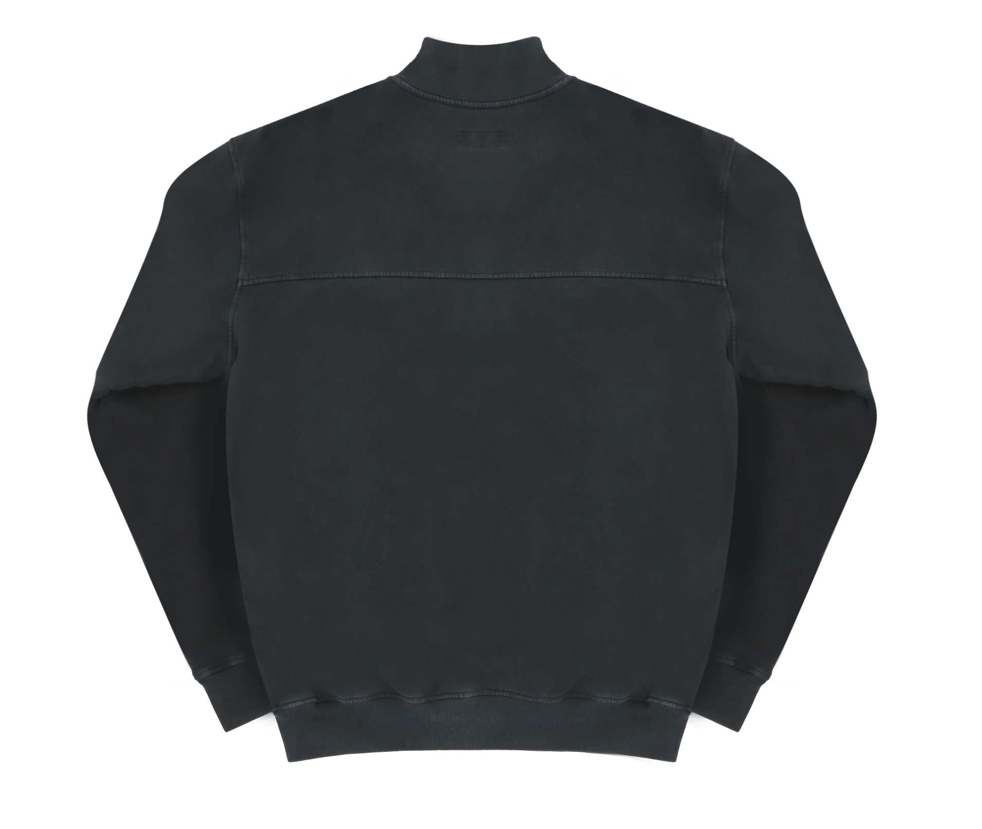 Stone Washed Half Zip Sweatshirt - Black