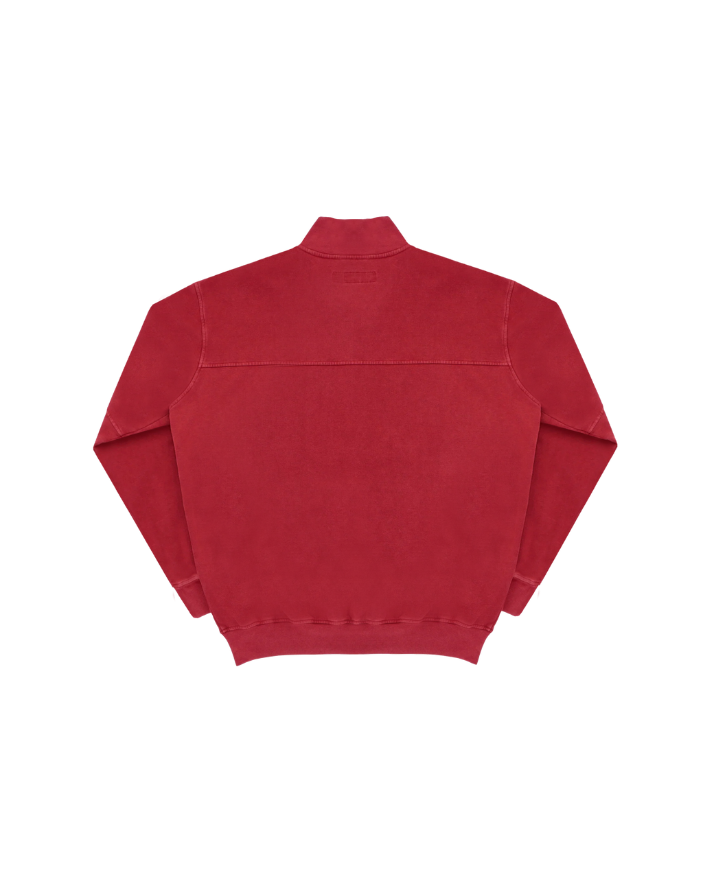 Stone Washed Half Zip Sweatshirt - Red