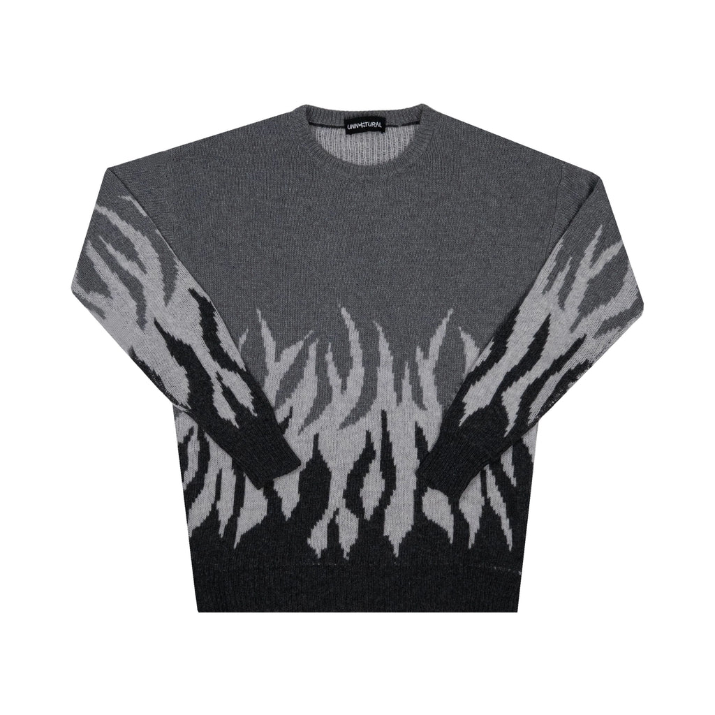 Sweater Jacquard Flame Knit